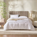 Nestl Upholstered Full Headboard - Easy Assemble Channel Stitched Headboard Full Size - Wall Mounted Headboards with 3D Soundproof Wall Panels Peel & Stick Floating Headboards, Mocha