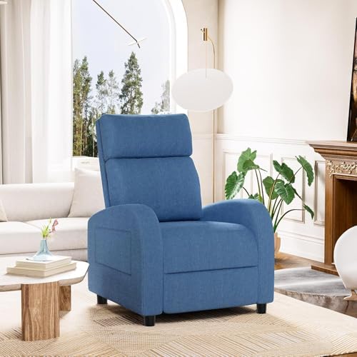 Homall Recliner Chair, Recliner Sofa Fabric for Adults Dark Blue Recliners