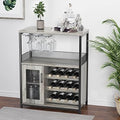 IDEALHOUSE Wine Bar Cabinet with Detachable Wine Rack and Storage Space