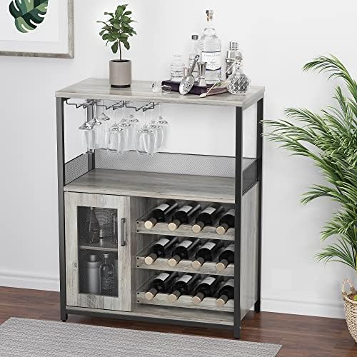 IDEALHOUSE Wine Bar Cabinet with Detachable Wine Rack and Storage Space