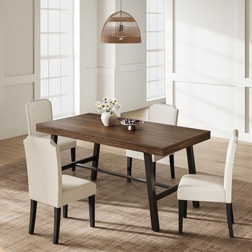 Garvee 55" Industrial Kitchen Table, Apartment Dining Table, Brown