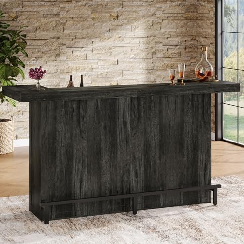 Tribesigns 4-Tier Bar Table, 70.9-Inch Home Bar Unit with Storage, Grey