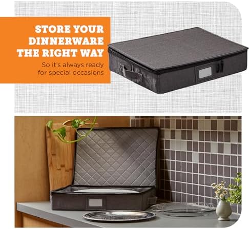 storageLAB Hard Shell Platter Storage Container | Felt Dividers | Gray