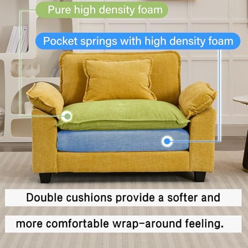Oprisen 53" Modular Sectional Sofa, Comfy Single Sofa Deep Cloud Couch