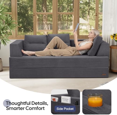 COMAX Futon Sofa Bed, Convertible Sofa Bed, Folding Boneless Couches