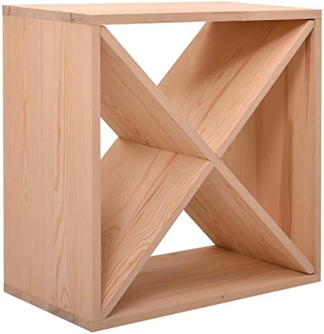 JAXPETY 24 Bottle Wine Rack Holder Compact Cellar Cube Bar Storage Kitchen Decor Wood Display Home,Natural