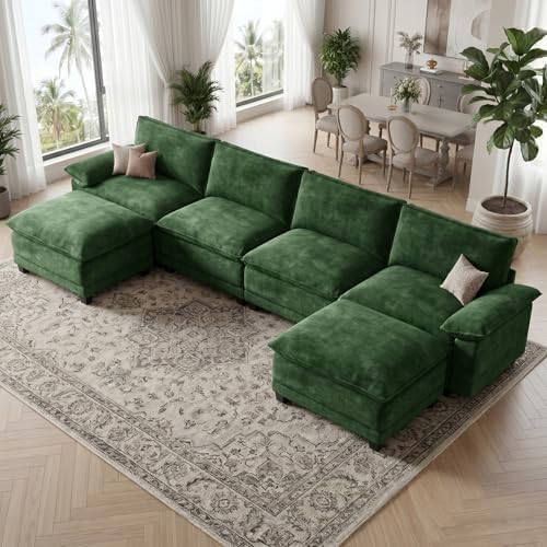 140" Modular Sectional Couch, U Shaped Cloud Sofa for Living Room
