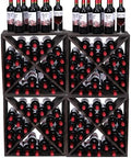 Wine Rack Cabinet countertop Wooden Stackable Storage Retro Cube freestanding Floor Wine Bottle Holder Stand(96BottleBlack)