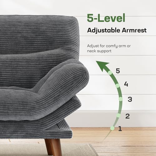 Marsail 66.02" Futon Sofa Bed, Convertible Couch & Sleeper Sofa, Light Grey