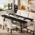 Garvee 87" 10 Person Dining Table, Industrial Kitchen Table, Black