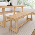 Plank+Beam Classic Dining Bench, 60 Inch, Blonde Wirebrush