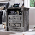 Aitjunz 26" Tall 2 Drawers Dresser for Bedroom, End Table, Light Grey