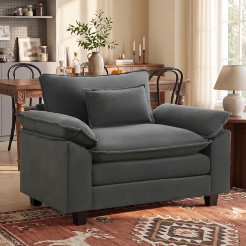Oprisen 53" Modular Sectional Sofa, Comfy Single Sofa Deep Cloud Couch
