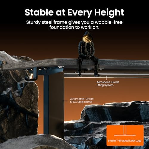 ErGear Height Adjustable Electric Standing Desk, 71 x 30 Inches Sit Stand up Desk, Memory Computer Home Office Desk, Grey
