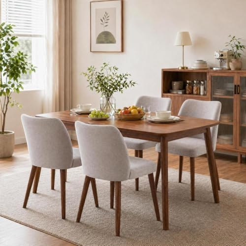 GarveeHome Dining Chairs Set of 4 with Cozy Backrest/Wooden Legs