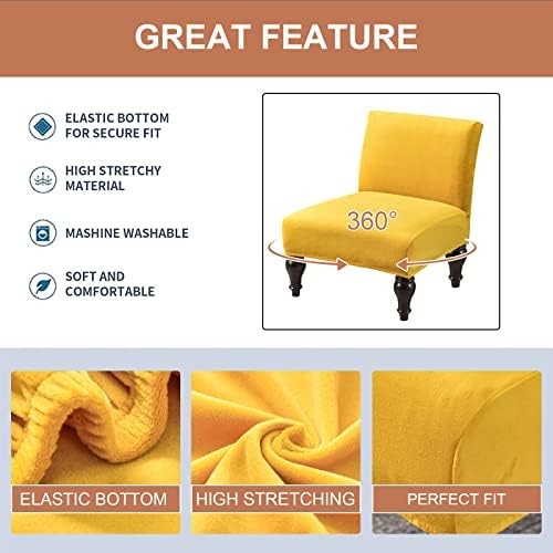 Eco-Ancheng Armless Chair Slipcover Removable Armless Accent Chairs Covers Washable Armless Slipper Chair Slipcover Printed Armless Chair Furniture Protector Covers for Living Dining Room Hotel