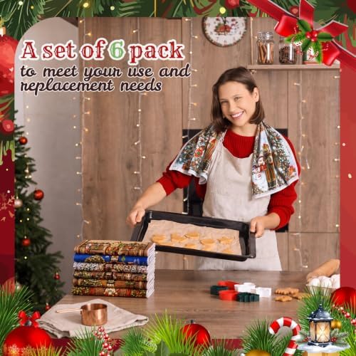 Redbaker 6 Pcs Christmas Kitchen Towels, Nutcracker Funny Dish Cloths