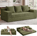 Erament 3 Seater Boneless Couch Sofa Bed, 78'' Corduroy Oversized Loveseat Folding Sofas Bed, Compression Convertible Futon Floor Couch Sofa Beds with 3 Pillows for Living Room Bedroom Apartment