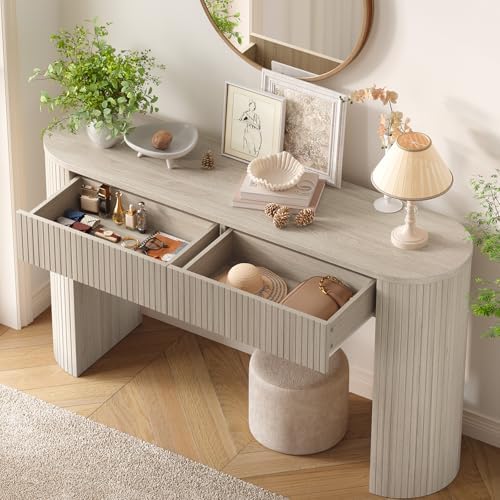 ONBRILL 55 Inch Console Table with 2 Drawers, Entryway Tables with Storage