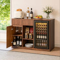 Coffee Bar with Mini Fridge Space,Liquor Wine Mini Bar Cabinet with Storage