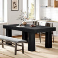 Tribesigns 63 Inch Dining Table for 4-6 People,Wooden Kitchen Table (Black)