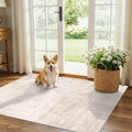 Washable 3x4 Kitchen Area Rugs: Abstract Stain-Resistant Sink Rug Non-Slip Durable Doormat Ultra Soft Bedroom Nursery Besides Carpets Indoor Water Resistant Bathroom Floor Mat(3x4,Beige/Cream)