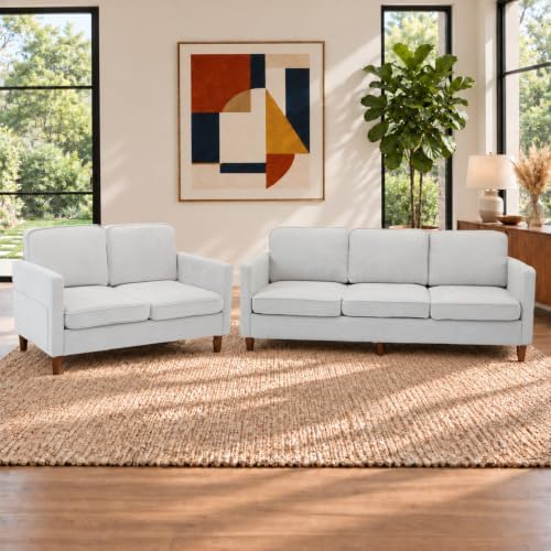 Kingfun Couch Set for Living Room, 3 Seater Chenille Sofa and Loveseat