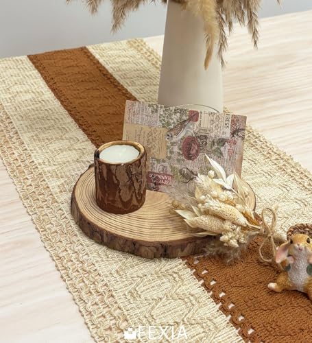 Boho Table Runner for Home Decor 12x60 Fall Coffee Table Decor Caramel
