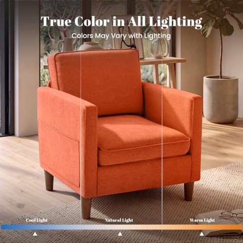 Accent Chair Set of 2, Living Room Chairs, Chenille Reading Armchair
