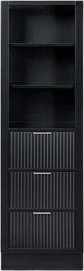 ARIEL Milan Bathroom Storage Cabinet 65”H x 20”W x 16”D Black