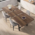 Garvee 63-83" Extendable Dining Table, Expandable Kitchen Table, Brown