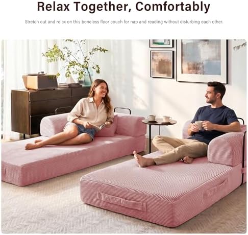 79" Convertible Sofa Bed, Boneless Sleeper Futon Couch for Living Room