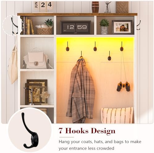 CSZZD Hall Tree with Bench & Entryway Coat Rack with Shoe Storage