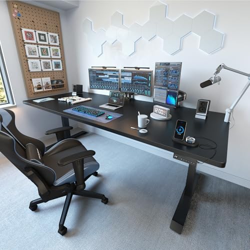 FEZIBO Standing Desk 71 × 37 Inch Electric Height Adjustable, Black