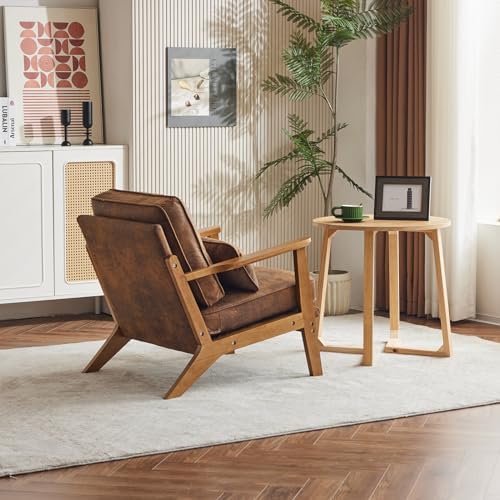 Karl home Mid-Century Lounge Accent Chair, Brown