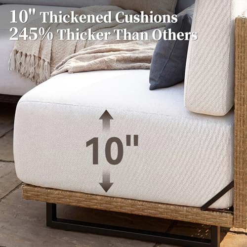 LazySunsets Patio Furniture Set with 10'' Ultra-Thick Cushions