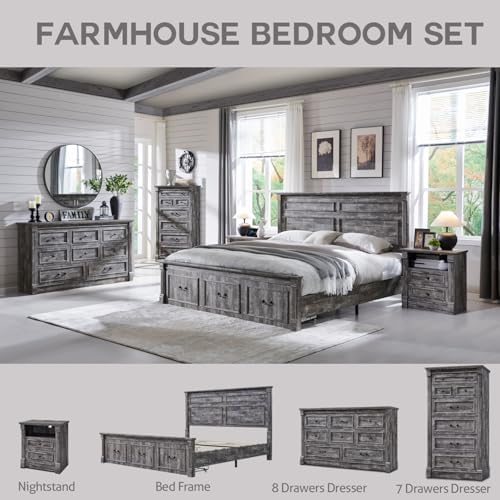Aitjunz 26" Tall 2 Drawers Dresser for Bedroom, End Table, Light Grey