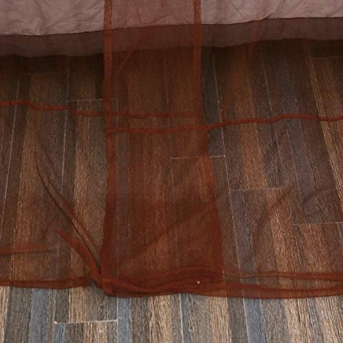 Mengersi Elegant Canopy Bed Curtains for Full Queen King Size Bed,Bed Canopy Mosquito Net Suitable for Indoor Outdoor Net (87x79x98“(Suggested for Full to King), Coffee)