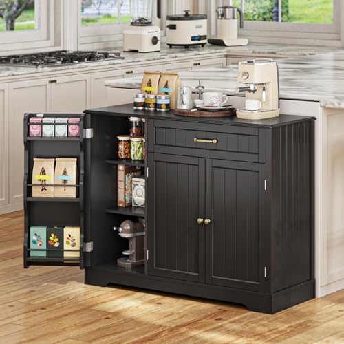 Gizoon Kitchen Sideboard Buffet Cabinet with Storage, Black