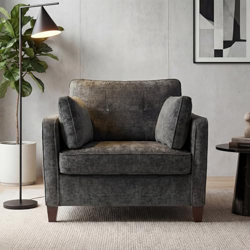 Luxury Oversized Accent Reading Armchair Set of 2, 41", Chenille, Gray