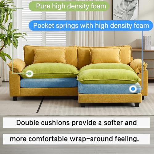 Oprisen 86" Modular Sectional Sofa, Comfy Deep Cloud Couch with Ottoman