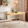 HOOBRO Dining Table, Bamboo Dining Room Table for 4-6, 47.2" Rectangle Kitchen Table, Easy to Assemble, for Dining Room, Living Room, Office, Kitchen, Apartment, Natural YL120CZ01