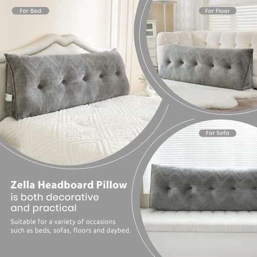 Zelladorra Headboard Pillow Queen, Triangular Wedge Pillow Headboard