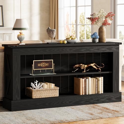 Tribesigns 63" Console Table, 3-Tier Entryway Table with Storage Shelves