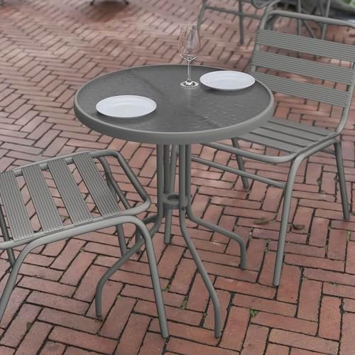 Flash Furniture 23.75 in Round Table, Silver