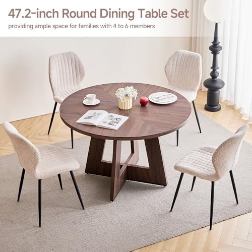 Round Dining Table Set for 4, Kitchen Table and Chairs