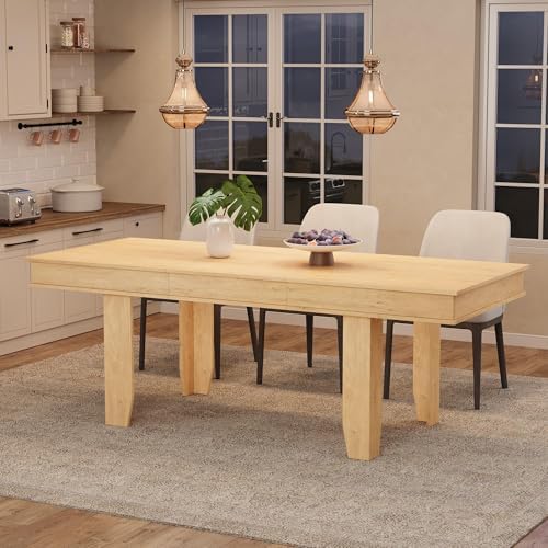 GarveeHome 63 in-86.6 in Extendable Dining Room Table for 6-10