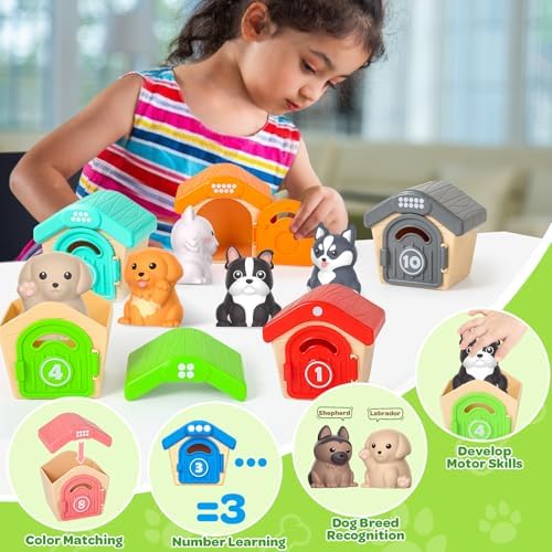 Letapapa Toddler Toys for 1-3 Year Old, Montessori Toys Themed Dog for Baby