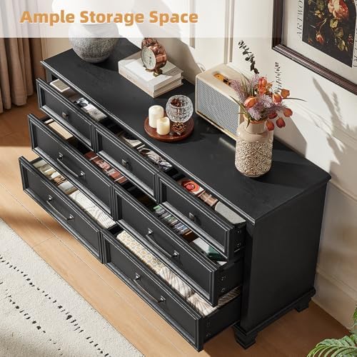 SAVOR LIFE Farmhouse Dresser Set of 2, Black