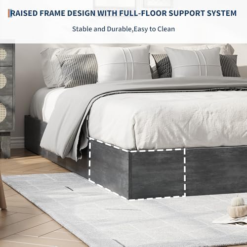 GarveeHome Wood Platform Bed Frame, Twin XL Bed Frame Without Headboard